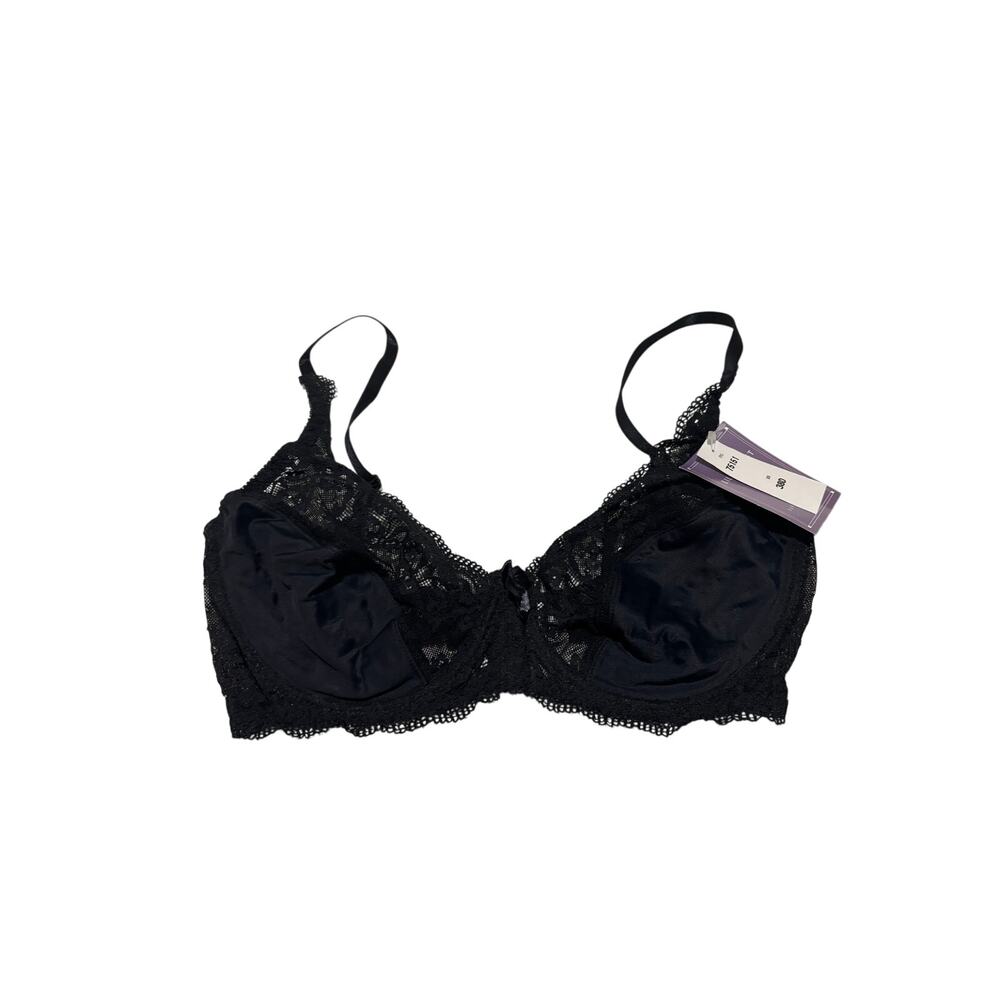 Eileen West 38D 75151 black lace underwire bra adjustable straps nwt